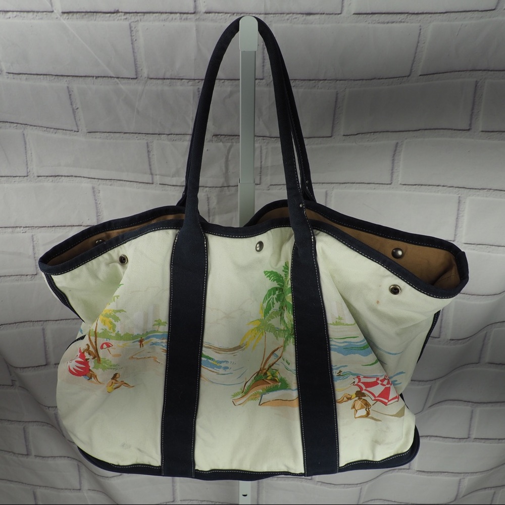 J. Crew huge summer beach print tote bag